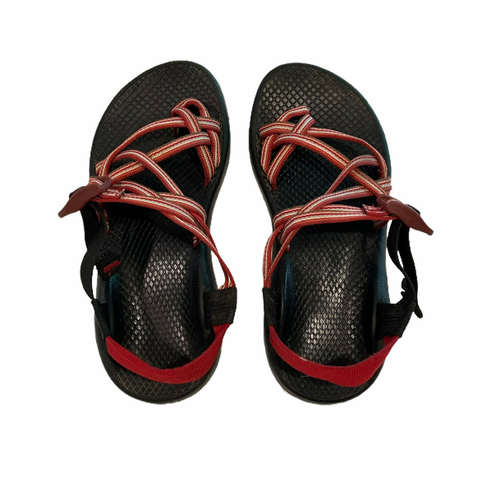 Chaco ZX2 Yampa Multi Red Striped Strappy Sport Hiking Sandals Vibram Women Sz 6